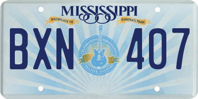 MS license plate BXN407