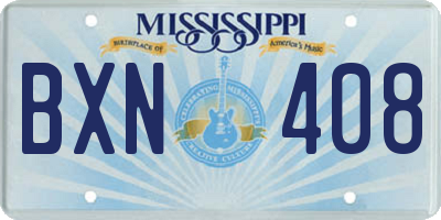 MS license plate BXN408