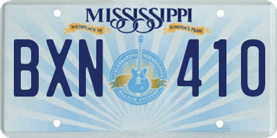 MS license plate BXN410