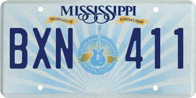 MS license plate BXN411