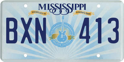 MS license plate BXN413