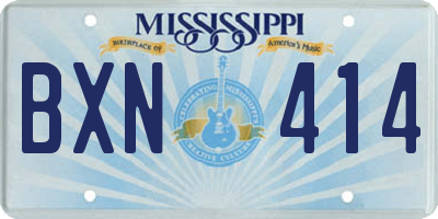 MS license plate BXN414