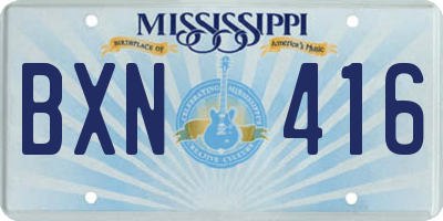 MS license plate BXN416