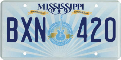 MS license plate BXN420