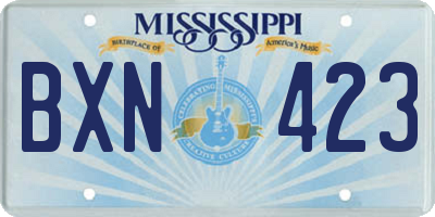 MS license plate BXN423