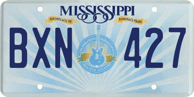 MS license plate BXN427
