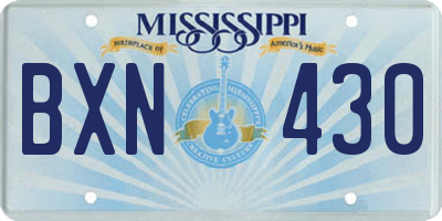 MS license plate BXN430