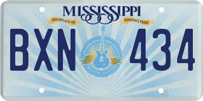 MS license plate BXN434