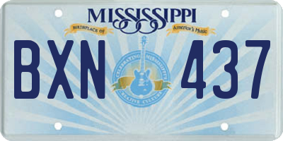 MS license plate BXN437