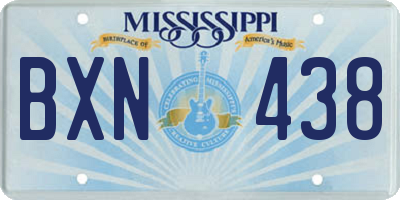 MS license plate BXN438