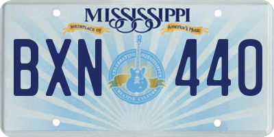 MS license plate BXN440
