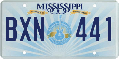 MS license plate BXN441