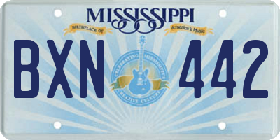 MS license plate BXN442