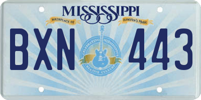 MS license plate BXN443