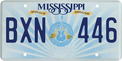MS license plate BXN446