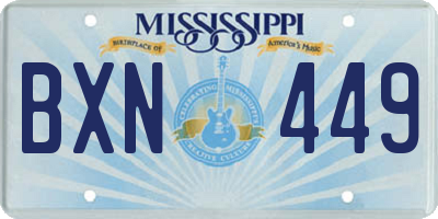 MS license plate BXN449
