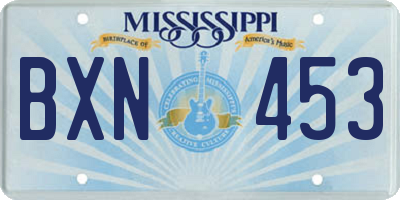 MS license plate BXN453