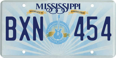 MS license plate BXN454