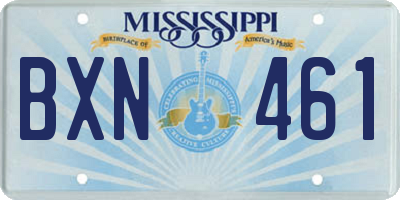 MS license plate BXN461