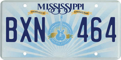 MS license plate BXN464