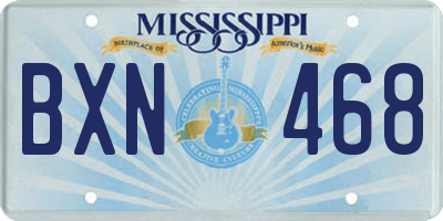 MS license plate BXN468