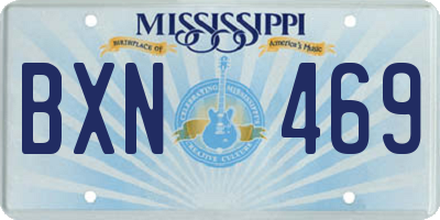 MS license plate BXN469