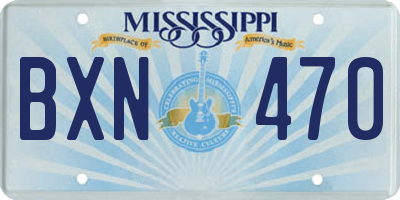 MS license plate BXN470
