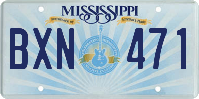 MS license plate BXN471