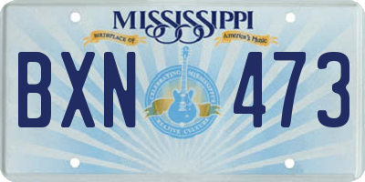 MS license plate BXN473