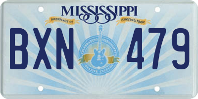 MS license plate BXN479