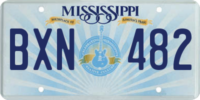 MS license plate BXN482