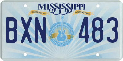 MS license plate BXN483