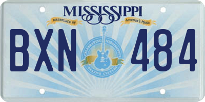 MS license plate BXN484