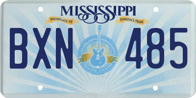 MS license plate BXN485