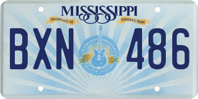 MS license plate BXN486