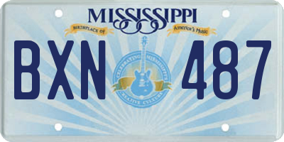 MS license plate BXN487