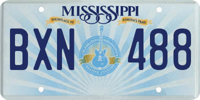 MS license plate BXN488