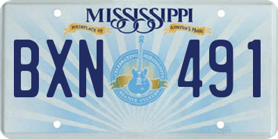 MS license plate BXN491