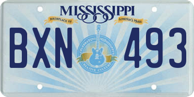 MS license plate BXN493