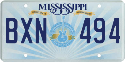 MS license plate BXN494