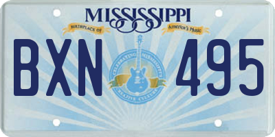 MS license plate BXN495