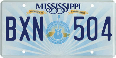 MS license plate BXN504