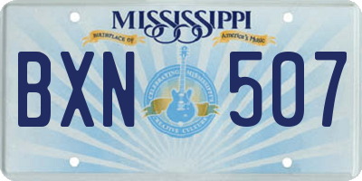 MS license plate BXN507
