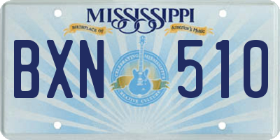 MS license plate BXN510