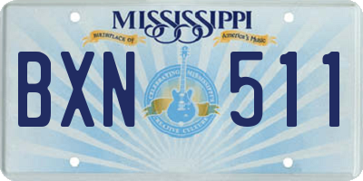 MS license plate BXN511