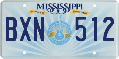 MS license plate BXN512