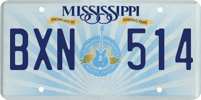 MS license plate BXN514