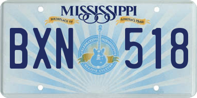 MS license plate BXN518