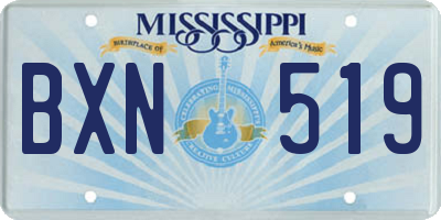 MS license plate BXN519