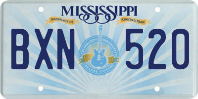 MS license plate BXN520